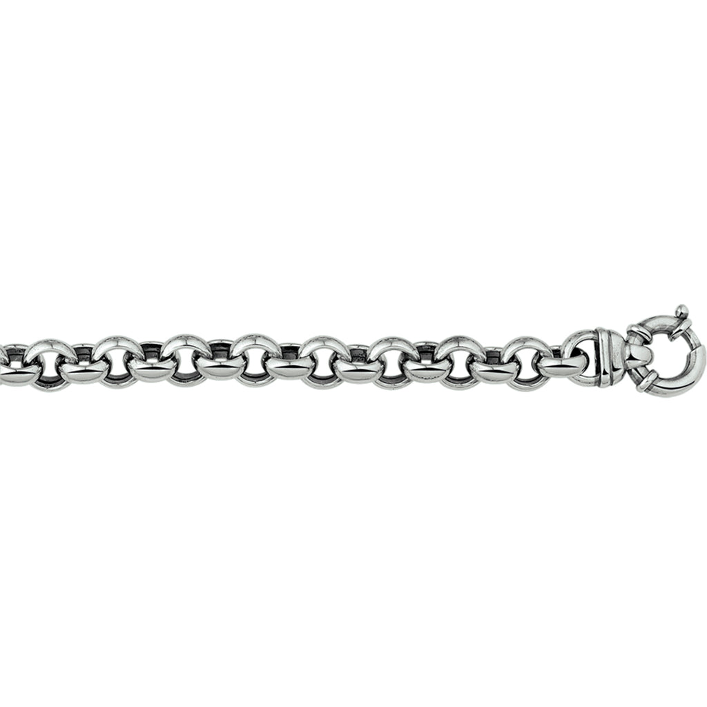 Armband Oxi Jasseron 11,5 mm mit großem Federverschluss Silber oxidiert