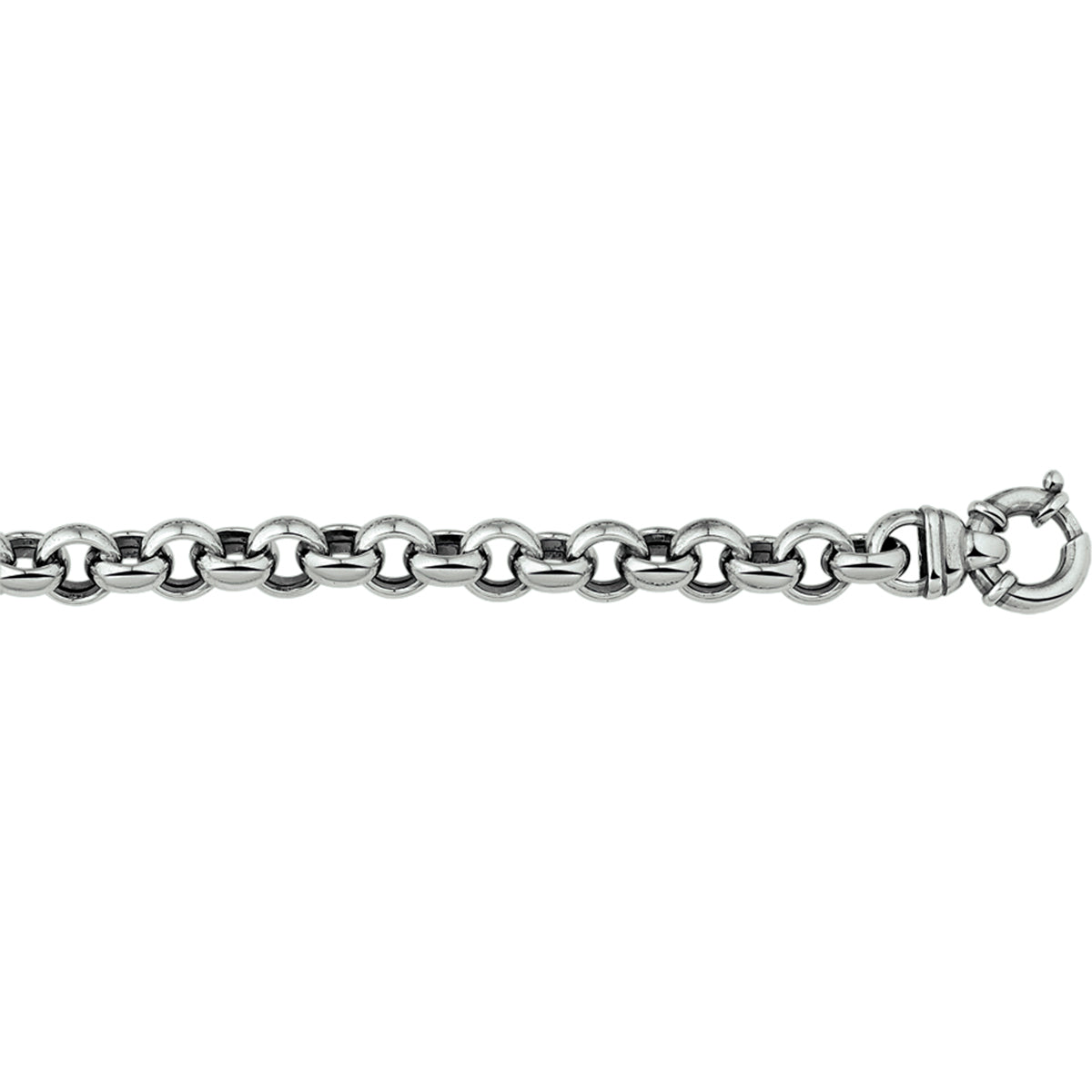 Armband Oxi Jasseron 11,5 mm mit großem Federverschluss Silber oxidiert