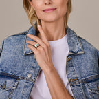 ring blauw topaas goud met zilver
