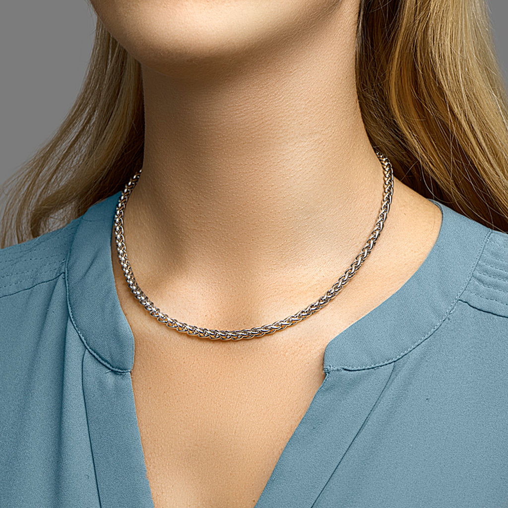 collier vossestaart 4,5 mm 45 cm edelstaal