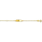 Gravurarmband Figaroplatte 5 mm 14K Gelbgold