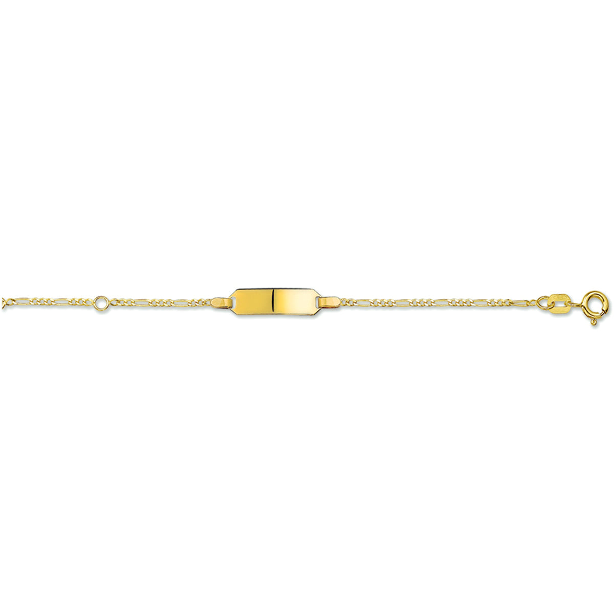Gravurarmband Figaroplatte 5 mm 14K Gelbgold