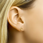 oorknoppen rondje 6 mm zilver verguld (geel)