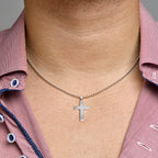 Anhänger Kreuz 24 mm Silber weiß