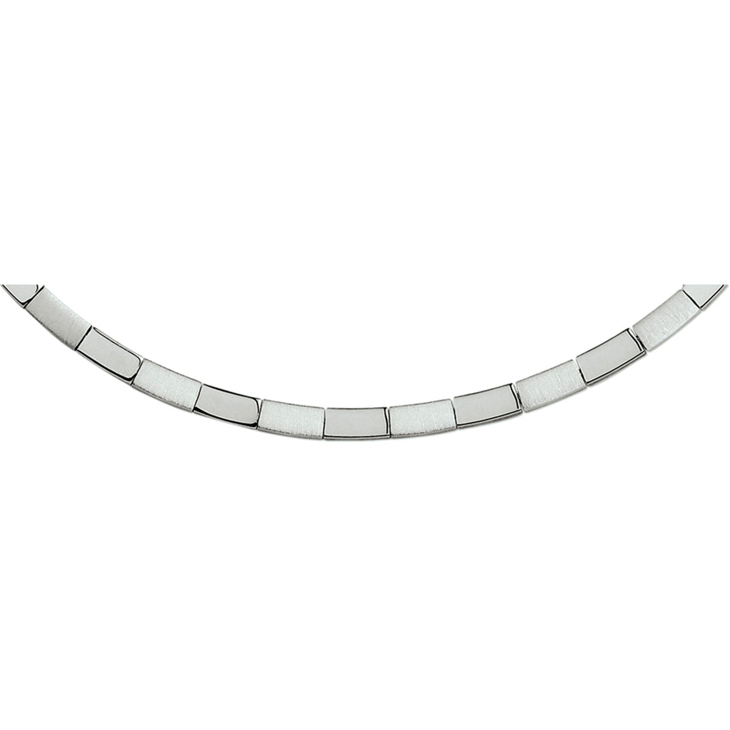 Halskette poliert/matt 4,5 mm 45 cm Silber rhodiniert