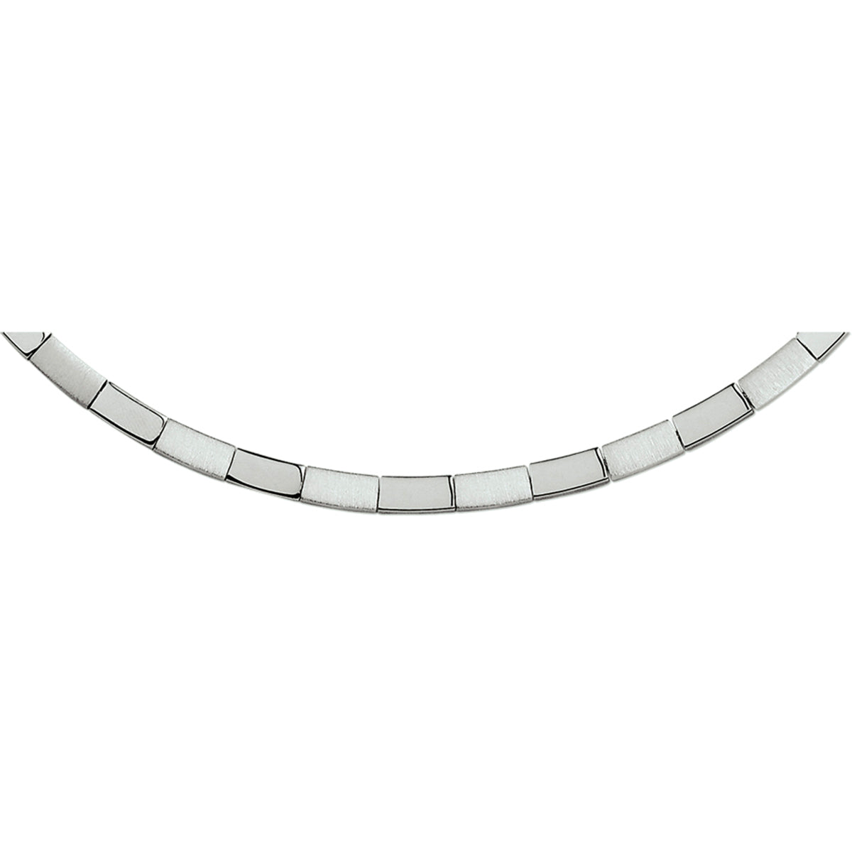 Halskette poliert/matt 4,5 mm 45 cm Silber rhodiniert