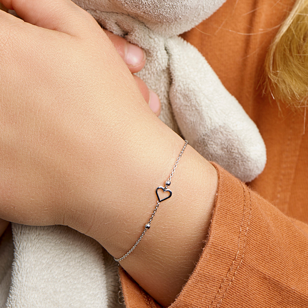 Armband Herz Silber rhodiniert