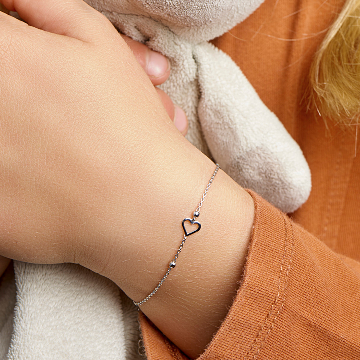 Armband Herz Silber rhodiniert