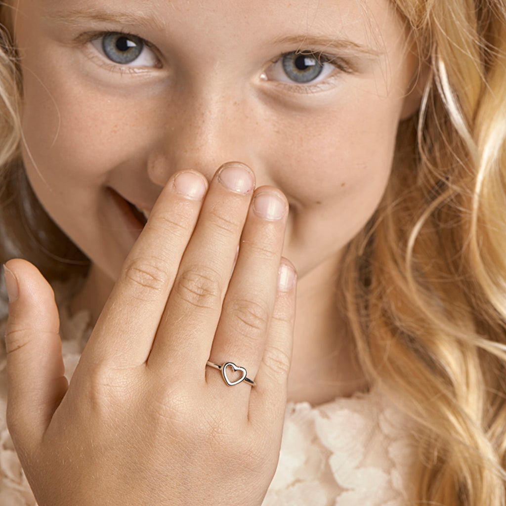 Ring Herz Silber rhodiniert