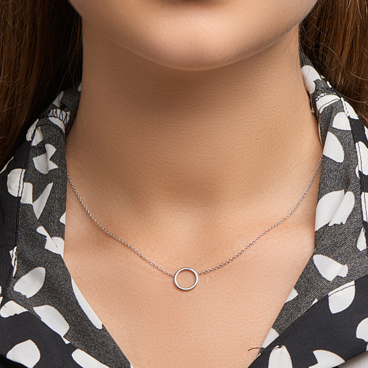 Halskette rund 1,3 mm 41 + 5 cm Silber rhodiniert