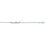 graveerarmband gourmette 4 zijdes geslepen 6 mm zilver wit