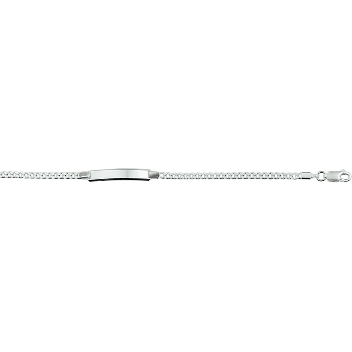 graveerarmband gourmette 4 zijdes geslepen 6 mm zilver wit