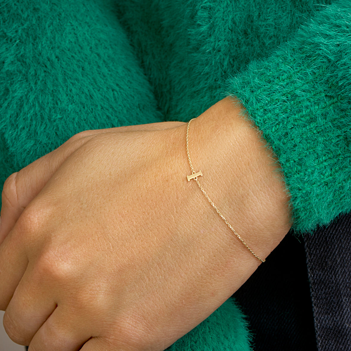 Armband Buchstabe 16,5 - 17,5 - 18,5 cm 14K Gelbgold