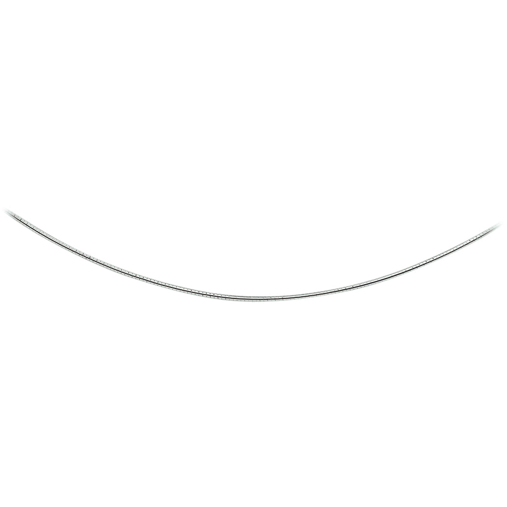 collier omega rond schroefslot 1,2 mm 45 cm zilver gerhodineerd
