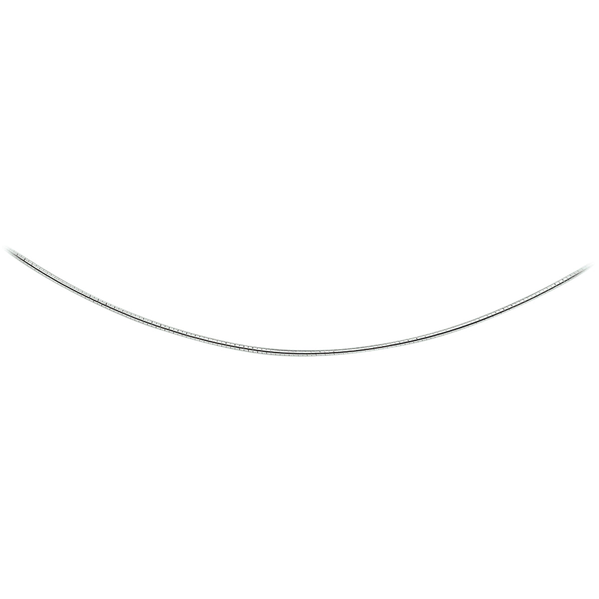 collier omega rond schroefslot 1,2 mm 45 cm zilver gerhodineerd