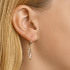 oorhangers brisur haak bicolor gestift 14K geelgoud