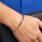 bangle dop 4 mm vlakke buis zilver wit