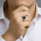 Ring Onyx Silber rhodiniert