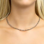 Halskette Poly/matt 4,3 mm 45 cm Silber rhodiniert