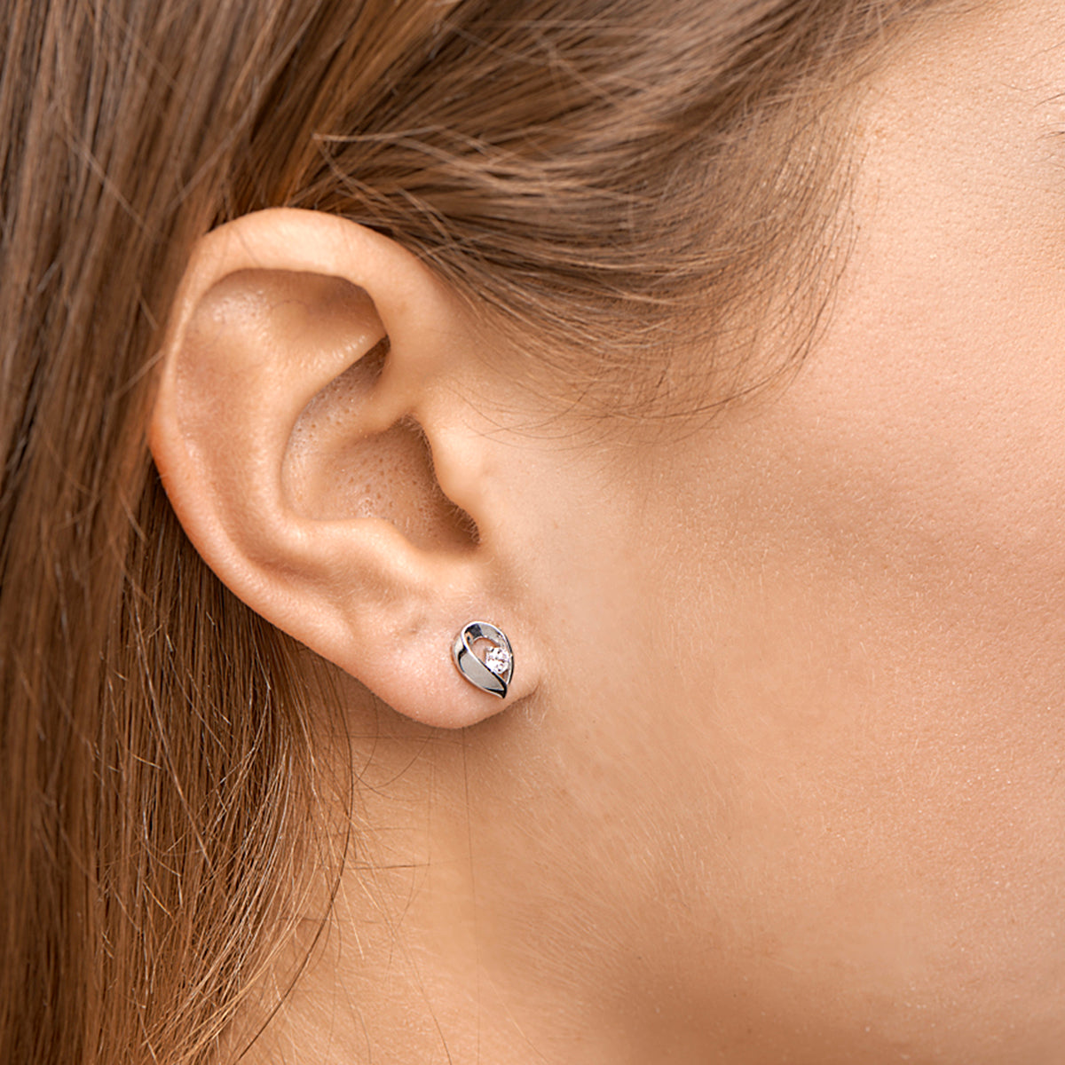 Ohrstecker Zirkonia Silber rhodiniert