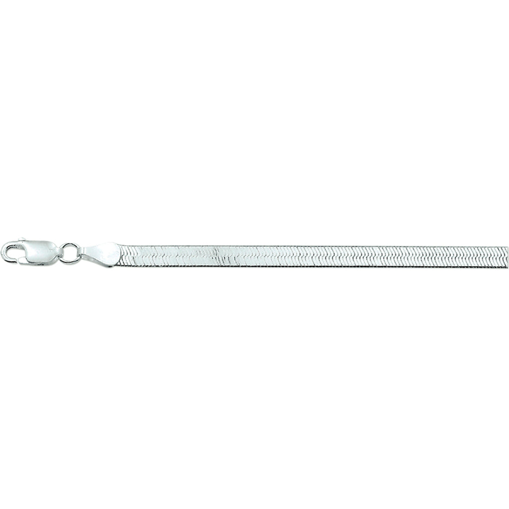 Halskette flach 4,5 mm Silber weiß