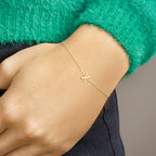 Armband Buchstabe 16,5 - 17,5 - 18,5 cm 14K Gelbgold