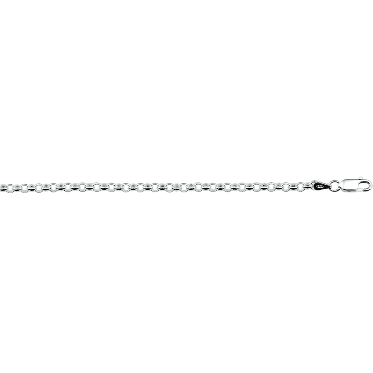 Armband Jasseron 2,5 mm Silber weiß