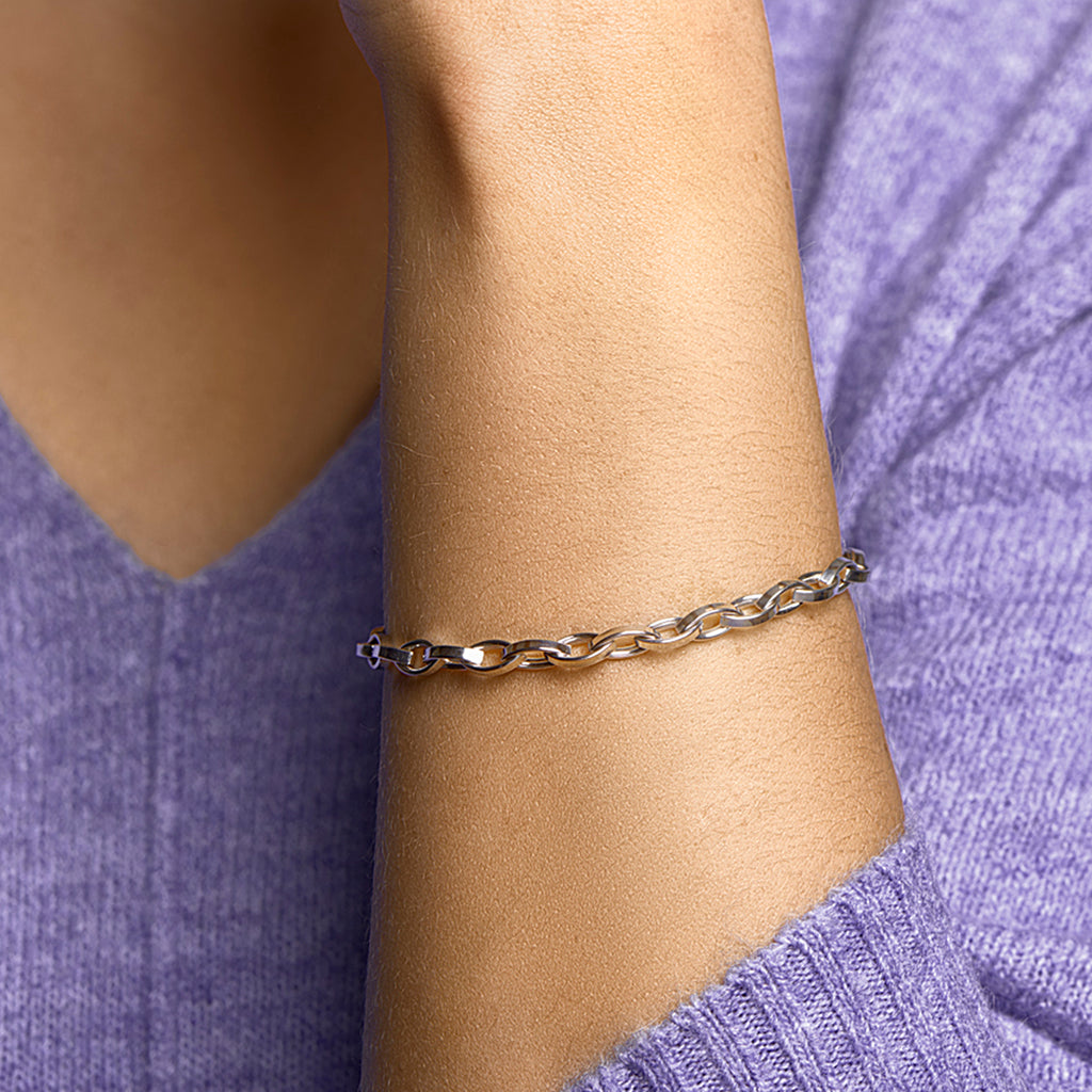 Armband Anker 5,2 mm 19 cm Silber rhodiniert
