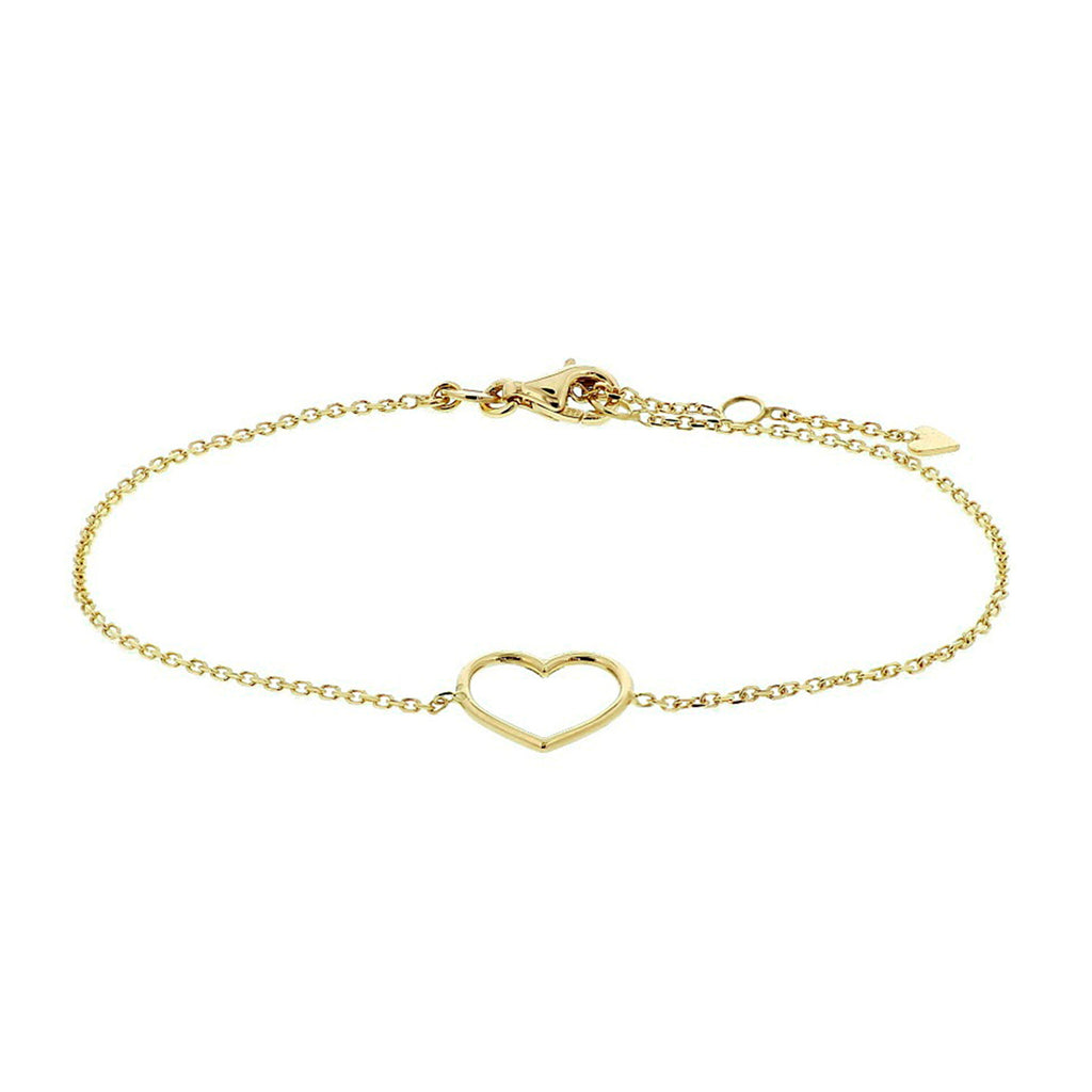 Armband Herz 17 - 18,5 cm 14K Gelbgold