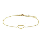 Armband Herz 17 - 18,5 cm 14K Gelbgold