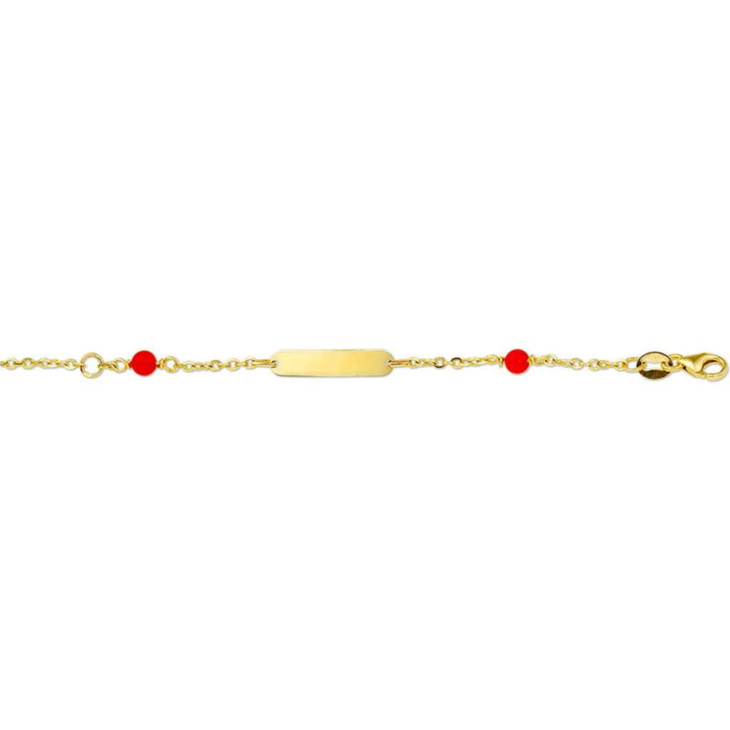 Gravurarmband Korallenplatte 3,8 mm 14K Gelbgold