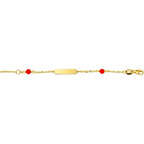 Gravurarmband Korallenplatte 3,8 mm 14K Gelbgold