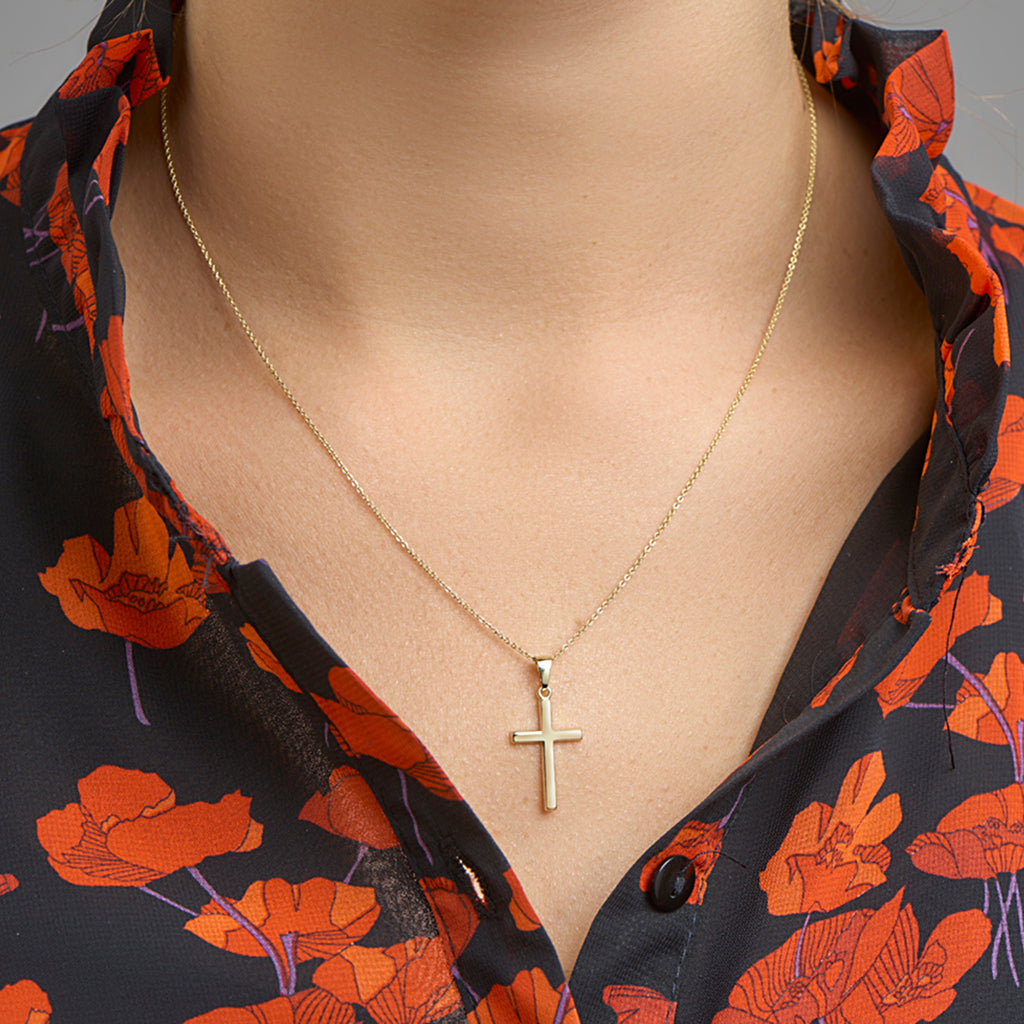 Anhänger Kreuz 14K Gelbgold