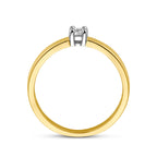 Ring Zirkonia 14K Bicolor Gold Gelb/Weiß