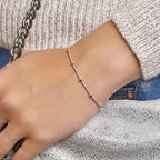 armband bolletjes 3,0 mm 18 + 3 cm zilver wit
