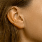 earcuff gedraaid 13 mm 1 micron zilver verguld (geel)