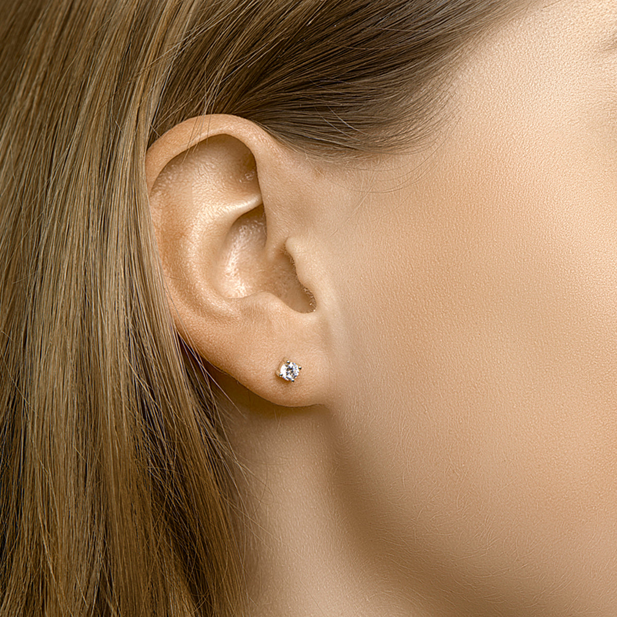 Ohrstecker Zirkonia 14K Gelbgold
