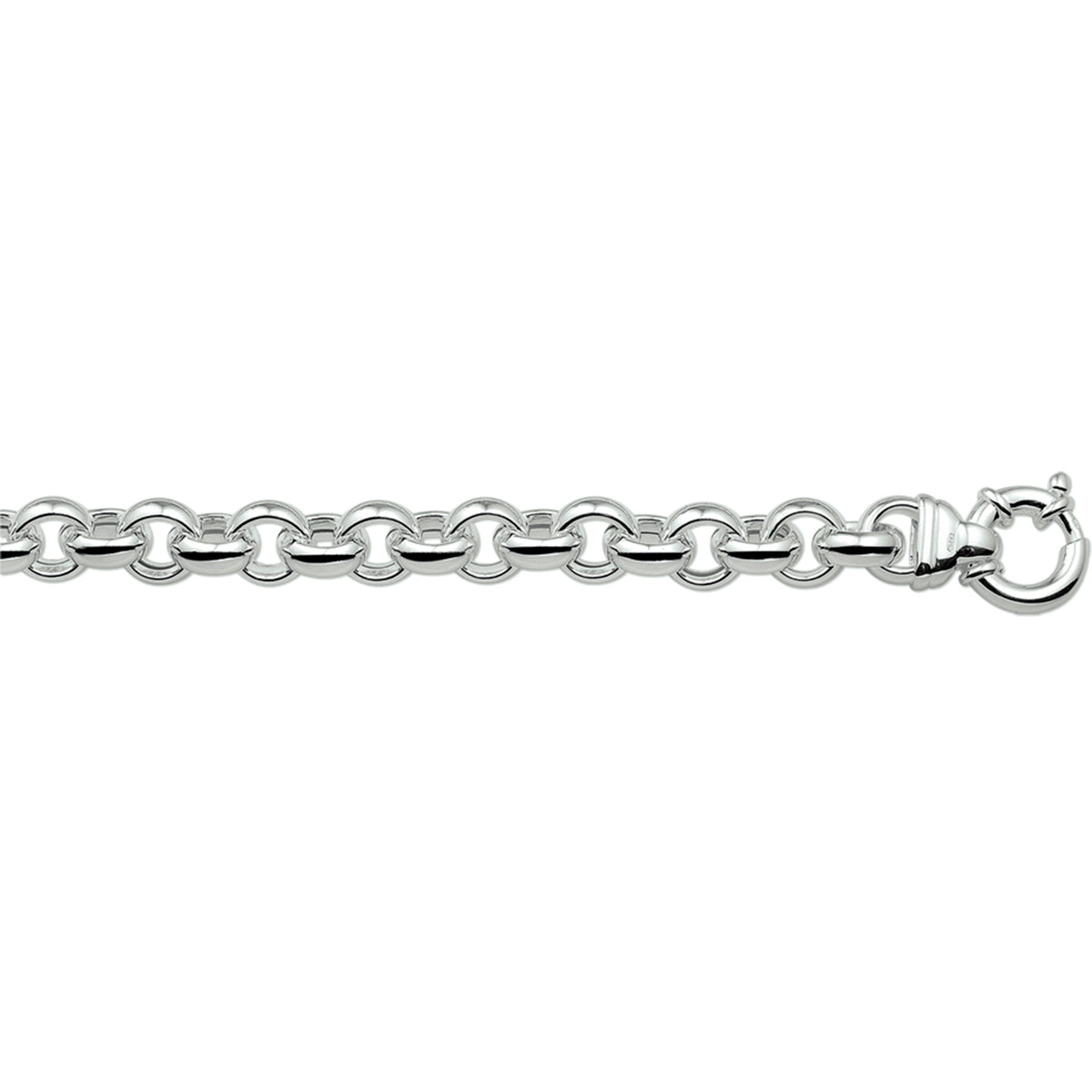 Armband Jasseron 6 mm mit großem Federverschluss Silber weiß