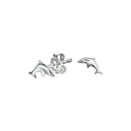 Ohrstecker Delphin 8 mm Silber rhodiniert