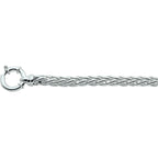 Armband Fuchsschwanz 6,5 mm 19 cm mit großem Federringverschluss rhodiniert Silber