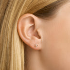 oorknoppen hart zirkonia 14K geelgoud