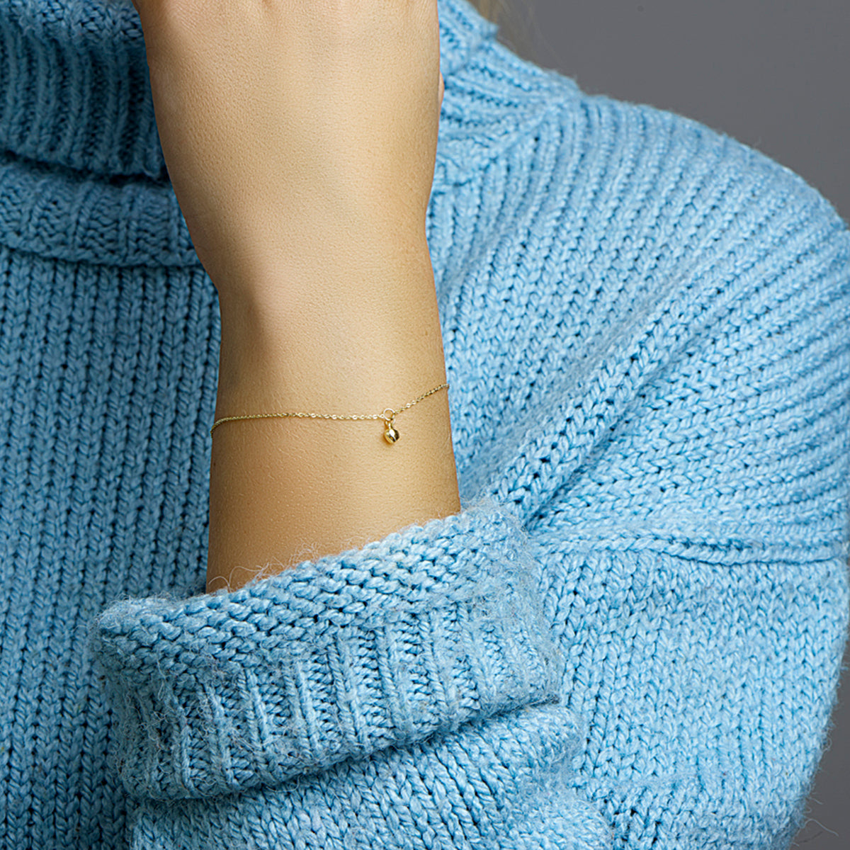 Armband Herz 16,5 - 18,5 cm 14K Gelbgold