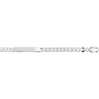 Gravurarmband Gourmet-Kette 6 Seiten geschliffen Platte 7 mm 21 cm Silber weiß