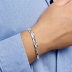 Armband Falkenauge 7 mm silberweiß