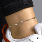 Fußkettchen 4,2 mm 24 + 2 cm Silber rhodiniert