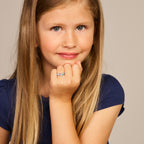 ring emaille eenhoorn zilver gerhodineerd