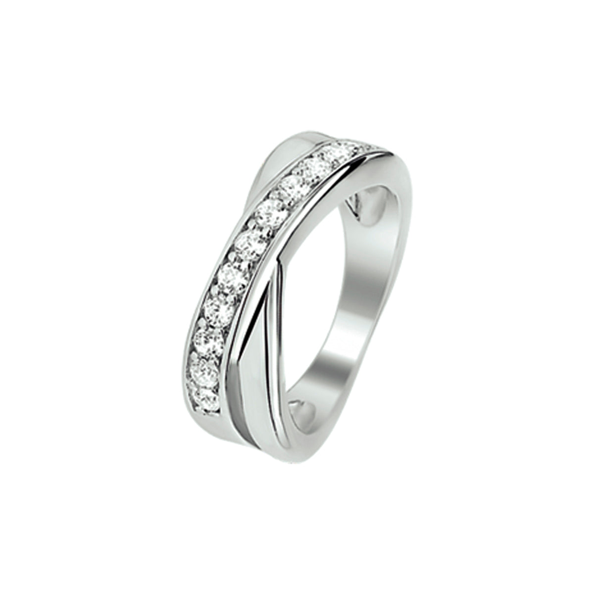 Ring Zirkonia Silber rhodiniert