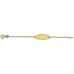 Gravurarmband Gourmet-Kette 4 Seiten geschliffene Platte 7,5 mm 14K Gelbgold