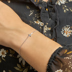 Armband Kreuz 17 + 3 cm Silber rhodiniert