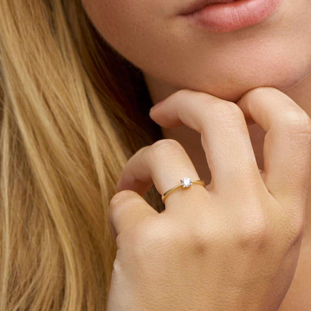 Ring Zirkonia 14K Gelbgold